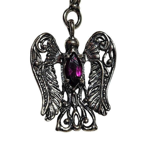 Angel Pendant Necklace Red Beaded Sterling Silver Spiritual Fashion Jewelry - Picture 4 of 10